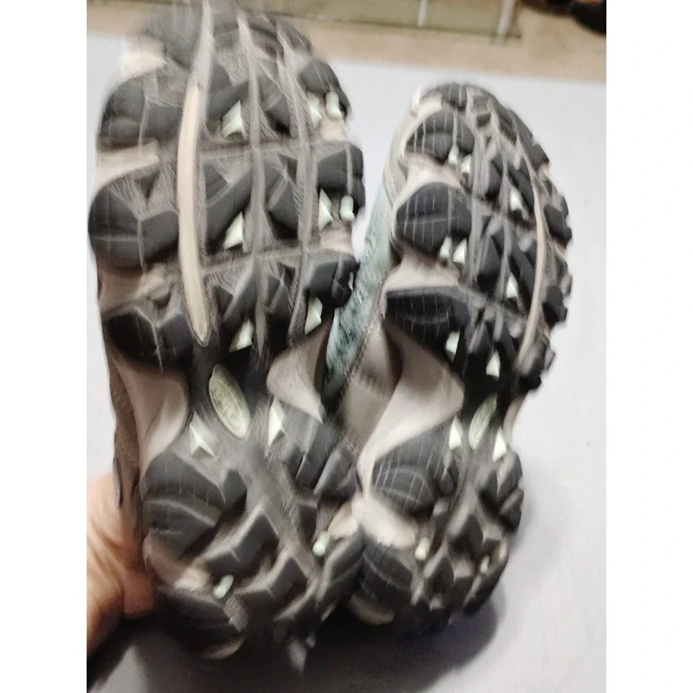 Oboz Sawtooth II Low Trail Hiking Shoes Women 7 Gray Green Leather Mesh Athletic